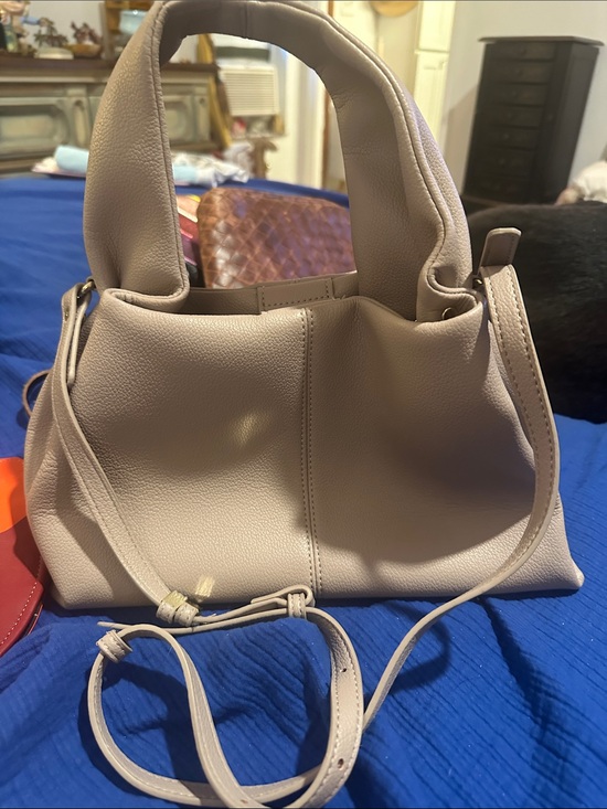 Handbags - Versatile Taupe Shoulder Bag with Detachable Strap